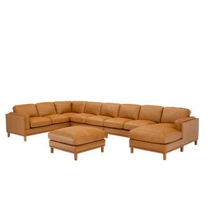 English Elm Coffee-Bean Curved Sectional Sofa with Organic Silhouette for Modern Living Rooms Ginger 174 L x 96 W x 34 H B2748S00255