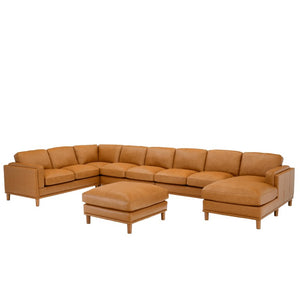 English Elm Coffee-Bean Curved Sectional Sofa with Organic Silhouette for Modern Living Rooms Ginger 174 L x 96 W x 34 H B2748S00255
