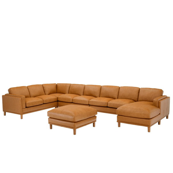 English Elm Coffee-Bean Curved Sectional Sofa with Organic Silhouette for Modern Living Rooms Ginger 174 L x 96 W x 34 H B2748S00255