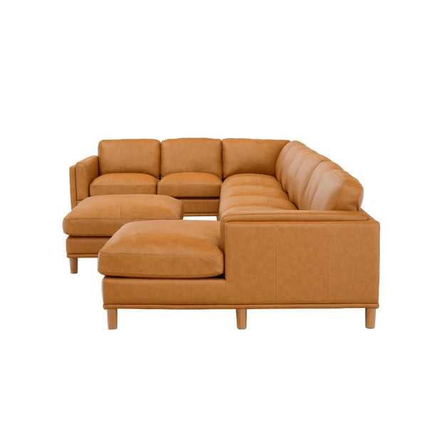 English Elm Coffee-Bean Curved Sectional Sofa with Organic Silhouette for Modern Living Rooms Ginger 174 L x 96 W x 34 H B2748S00255