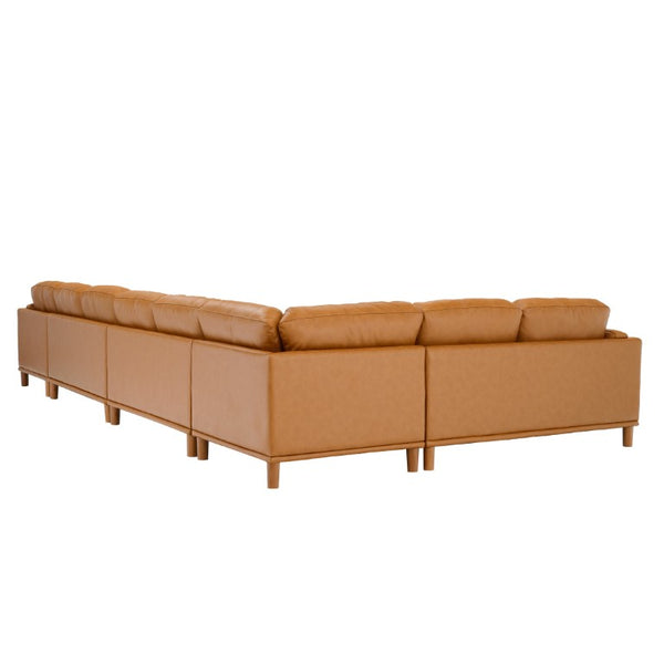 English Elm Coffee-Bean Curved Sectional Sofa with Organic Silhouette for Modern Living Rooms Ginger 174 L x 96 W x 34 H B2748S00255