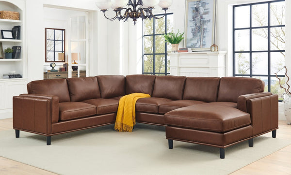 English Elm Coffee-Bean Curved Sectional Sofa with Organic Silhouette for Modern Living Rooms Dark Brown 122 L x 96 W x 34 H B2748S00256