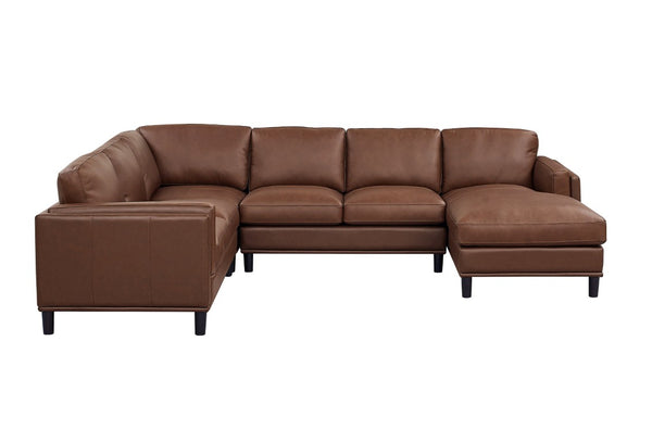 English Elm Coffee-Bean Curved Sectional Sofa with Organic Silhouette for Modern Living Rooms Dark Brown 122 L x 96 W x 34 H B2748S00256