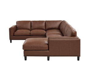 English Elm Coffee-Bean Curved Sectional Sofa with Organic Silhouette for Modern Living Rooms Dark Brown 122 L x 96 W x 34 H B2748S00256