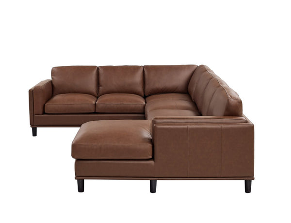 English Elm Coffee-Bean Curved Sectional Sofa with Organic Silhouette for Modern Living Rooms Dark Brown 122 L x 96 W x 34 H B2748S00256