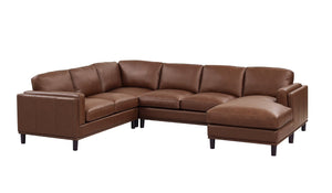 English Elm Coffee-Bean Curved Sectional Sofa with Organic Silhouette for Modern Living Rooms Dark Brown 122 L x 96 W x 34 H B2748S00256