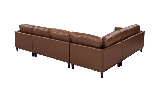 English Elm Coffee-Bean Curved Sectional Sofa with Organic Silhouette for Modern Living Rooms Dark Brown 122 L x 96 W x 34 H B2748S00256