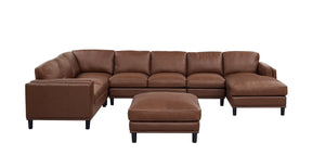 English Elm Coffee-Bean Curved Sectional Sofa with Organic Silhouette for Modern Living Rooms Dark Brown 148 L x 96 W x 34 H B2748S00257