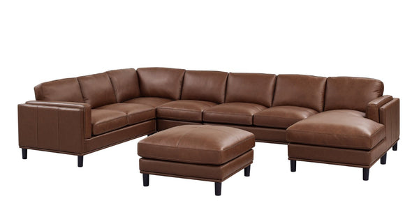 English Elm Coffee-Bean Curved Sectional Sofa with Organic Silhouette for Modern Living Rooms Dark Brown 148 L x 96 W x 34 H B2748S00257
