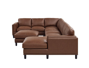 English Elm Coffee-Bean Curved Sectional Sofa with Organic Silhouette for Modern Living Rooms Dark Brown 148 L x 96 W x 34 H B2748S00257