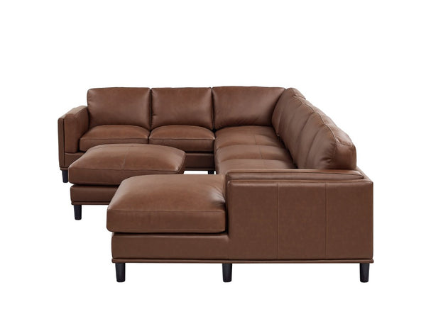 English Elm Coffee-Bean Curved Sectional Sofa with Organic Silhouette for Modern Living Rooms Dark Brown 148 L x 96 W x 34 H B2748S00257