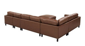 English Elm Coffee-Bean Curved Sectional Sofa with Organic Silhouette for Modern Living Rooms Dark Brown 148 L x 96 W x 34 H B2748S00257