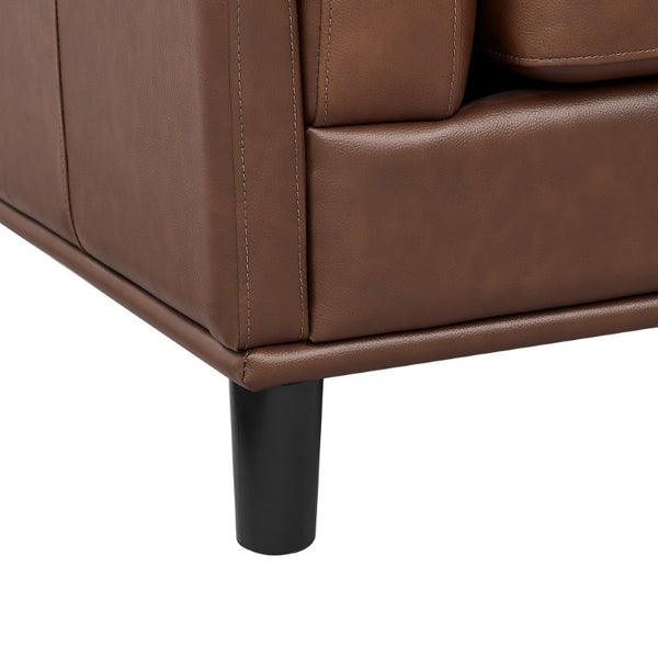 English Elm Coffee-Bean Curved Sectional Sofa with Organic Silhouette for Modern Living Rooms Dark Brown 148 L x 96 W x 34 H B2748S00257