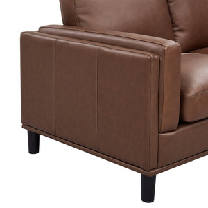 English Elm Coffee-Bean Curved Sectional Sofa with Organic Silhouette for Modern Living Rooms Dark Brown 148 L x 96 W x 34 H B2748S00257