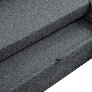 English Elm 86 Inch Linen Blend Sectional Sleeper with Reversible Chaise and Hidden Storage B2748S00259