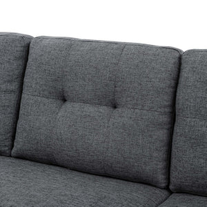 English Elm 86 Inch Linen Blend Sectional Sleeper with Reversible Chaise and Hidden Storage B2748S00259