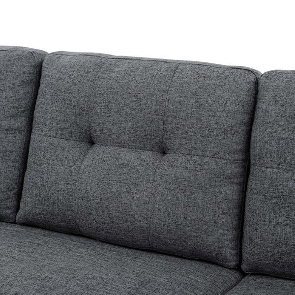 English Elm 86 Inch Linen Blend Sectional Sleeper with Reversible Chaise and Hidden Storage B2748S00259