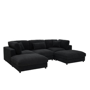 English Elm Corduroy Ribbed Modular Sectional Sofa for Spacious Living Room Comfort and Style B2748S00260
