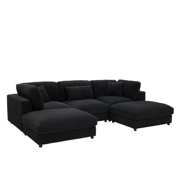 English Elm Corduroy Ribbed Modular Sectional Sofa for Spacious Living Room Comfort and Style B2748S00260