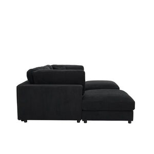 English Elm Corduroy Ribbed Modular Sectional Sofa for Spacious Living Room Comfort and Style B2748S00260