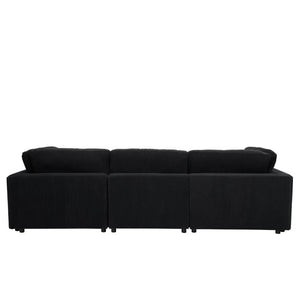 English Elm Corduroy Ribbed Modular Sectional Sofa for Spacious Living Room Comfort and Style B2748S00260
