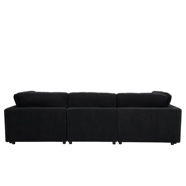 English Elm Corduroy Ribbed Modular Sectional Sofa for Spacious Living Room Comfort and Style B2748S00260