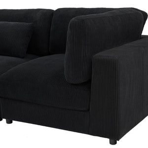 English Elm Corduroy Ribbed Modular Sectional Sofa for Spacious Living Room Comfort and Style B2748S00260