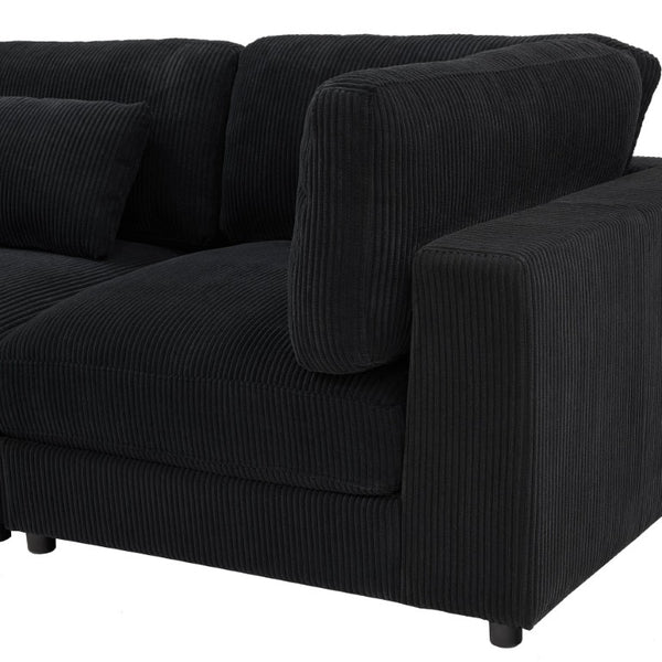 English Elm Corduroy Modular Sectional Sofa Textured Fabric Seating for Modern Living Rooms B2748S00261