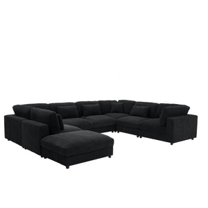 English Elm Corduroy Ribbed Modular Sectional Sofa for Open Concept Living Rooms with Custom Layout B2748S00264