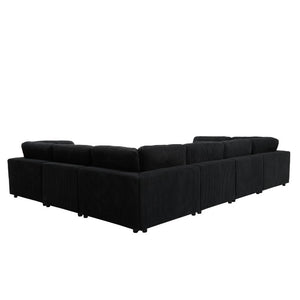 English Elm Corduroy Ribbed Modular Sectional Sofa for Open Concept Living Rooms with Custom Layout B2748S00264