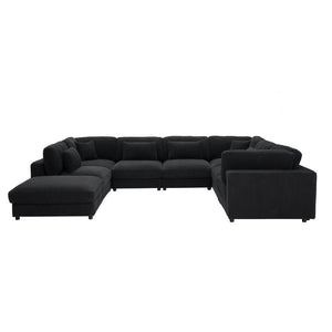 English Elm Corduroy Ribbed Modular Sectional Sofa for Open Concept Living Rooms with Custom Layout B2748S00264