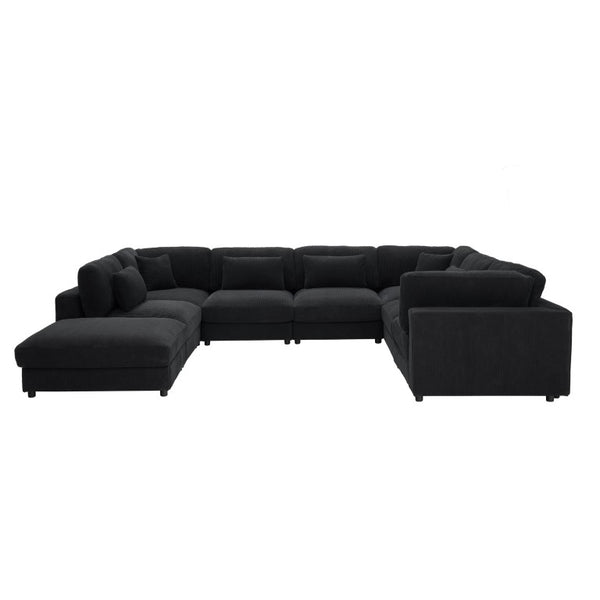 English Elm Corduroy Ribbed Modular Sectional Sofa for Open Concept Living Rooms with Custom Layout B2748S00264