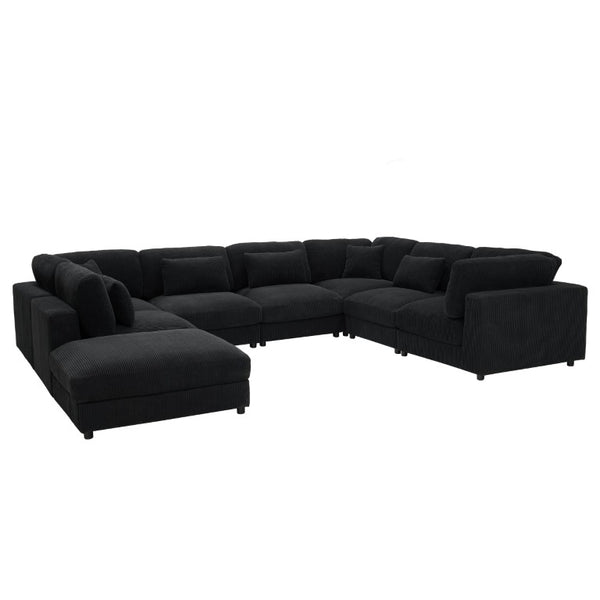 English Elm Corduroy Ribbed Modular Sectional Sofa for Open Concept Living Rooms with Custom Layout B2748S00264