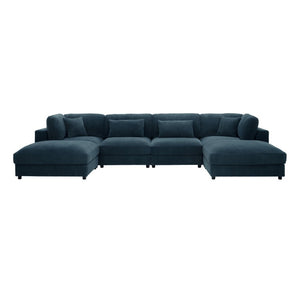 English Elm Corduroy Modular Sectional Sofa Textured Fabric Seating for Stylish Living Rooms B2748S00266