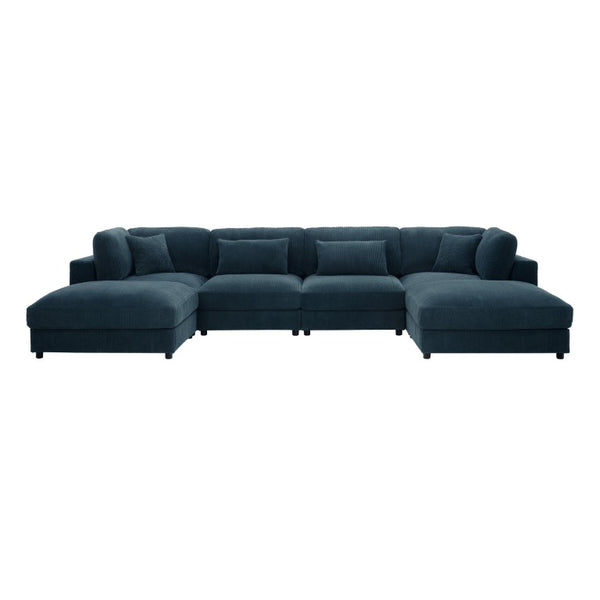 English Elm Corduroy Modular Sectional Sofa Textured Fabric Seating for Stylish Living Rooms B2748S00266