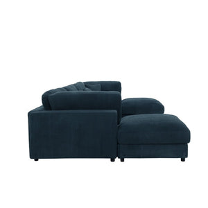 English Elm Corduroy Modular Sectional Sofa Textured Fabric Seating for Stylish Living Rooms B2748S00266
