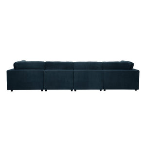 English Elm Corduroy Modular Sectional Sofa Textured Fabric Seating for Stylish Living Rooms B2748S00266