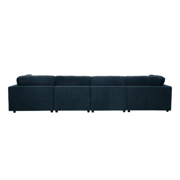English Elm Corduroy Modular Sectional Sofa Textured Fabric Seating for Stylish Living Rooms B2748S00266
