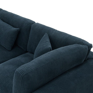 English Elm Corduroy Modular Sectional Sofa Textured Fabric Seating for Stylish Living Rooms B2748S00266