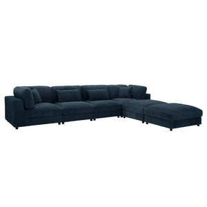 English Elm Corduroy Modular Sectional Sofa Textured Fabric Seating for Stylish Living Rooms B2748S00266