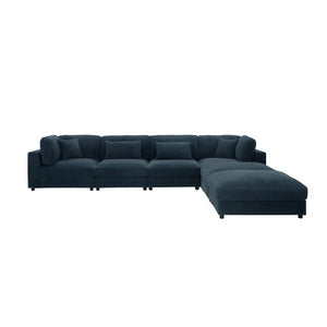 English Elm Corduroy Modular Sectional Sofa Textured Fabric Seating for Stylish Living Rooms B2748S00266