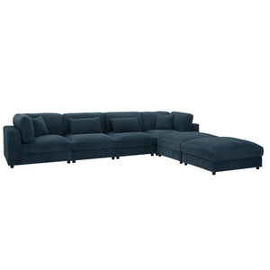 English Elm Corduroy Modular Sectional Sofa Textured Fabric Seating for Stylish Living Rooms B2748S00266