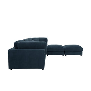 English Elm Corduroy Modular Sectional Sofa Textured Fabric Seating for Stylish Living Rooms B2748S00266