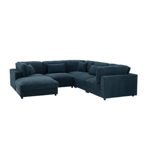 English Elm Corduroy Ribbed Modular L-Shaped Sectional Sofa for Cozy Contemporary Living Rooms B2748S00267