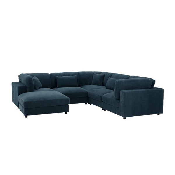 English Elm Corduroy Ribbed Modular L-Shaped Sectional Sofa for Cozy Contemporary Living Rooms B2748S00267