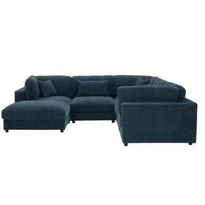 English Elm Corduroy Ribbed Modular L-Shaped Sectional Sofa for Cozy Contemporary Living Rooms B2748S00267