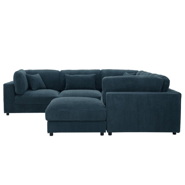 English Elm Corduroy Ribbed Modular L-Shaped Sectional Sofa for Cozy Contemporary Living Rooms B2748S00267