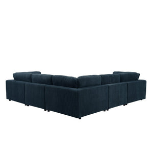 English Elm Corduroy Ribbed Modular L-Shaped Sectional Sofa for Cozy Contemporary Living Rooms B2748S00267