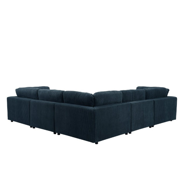 English Elm Corduroy Ribbed Modular L-Shaped Sectional Sofa for Cozy Contemporary Living Rooms B2748S00267