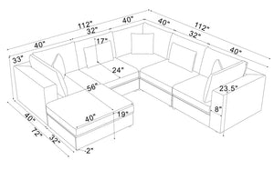 English Elm Corduroy Ribbed Modular L-Shaped Sectional Sofa for Cozy Contemporary Living Rooms B2748S00267